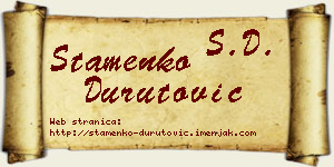 Stamenko Durutović vizit kartica